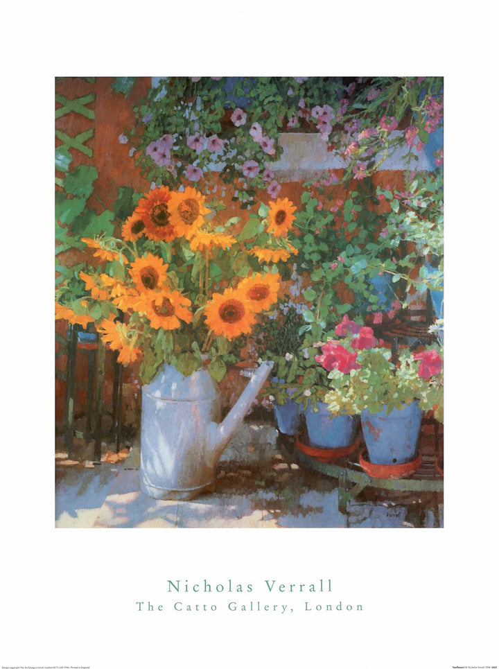 Sunflowers by Nicholas Verrall - 24 X 32 Inches (Art Print)