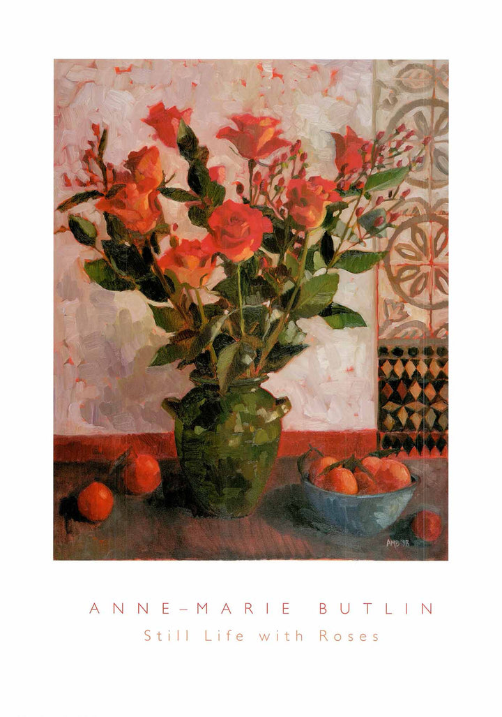 Still Life With Roses by Anne-Marie Butlin - 20 X 28 Inches (Art Print)