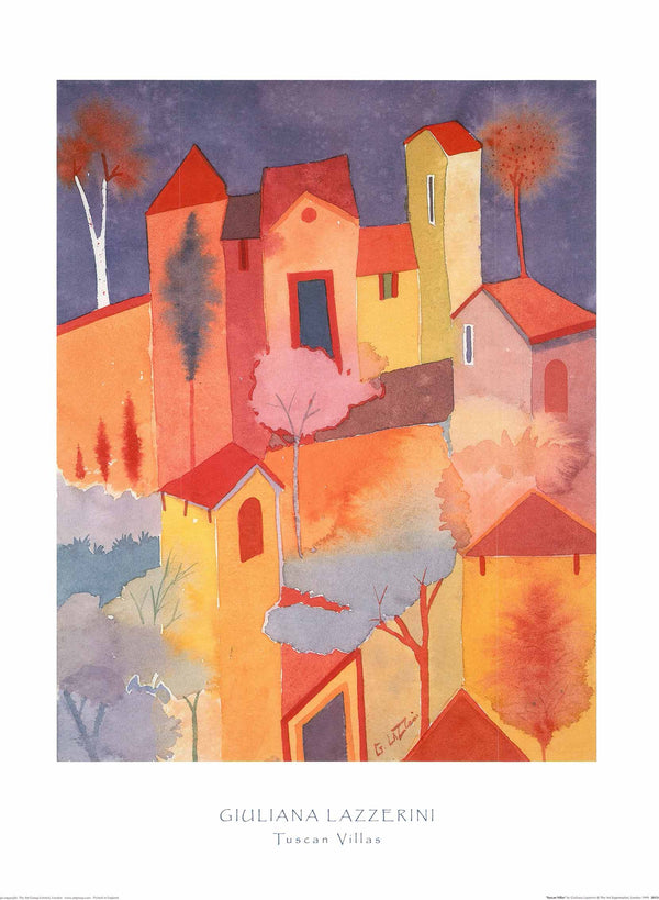 Tuscan Villas by Giuliana Lazzerini - 24 X 32 Inches (Art Print)