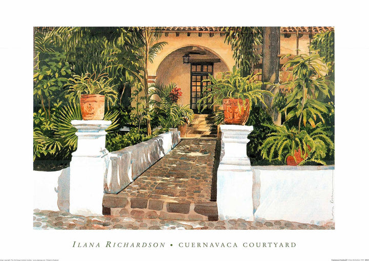Cuernavaca Courtyard by Ilana Richardson - 20 X 28 Inches (Art Print)