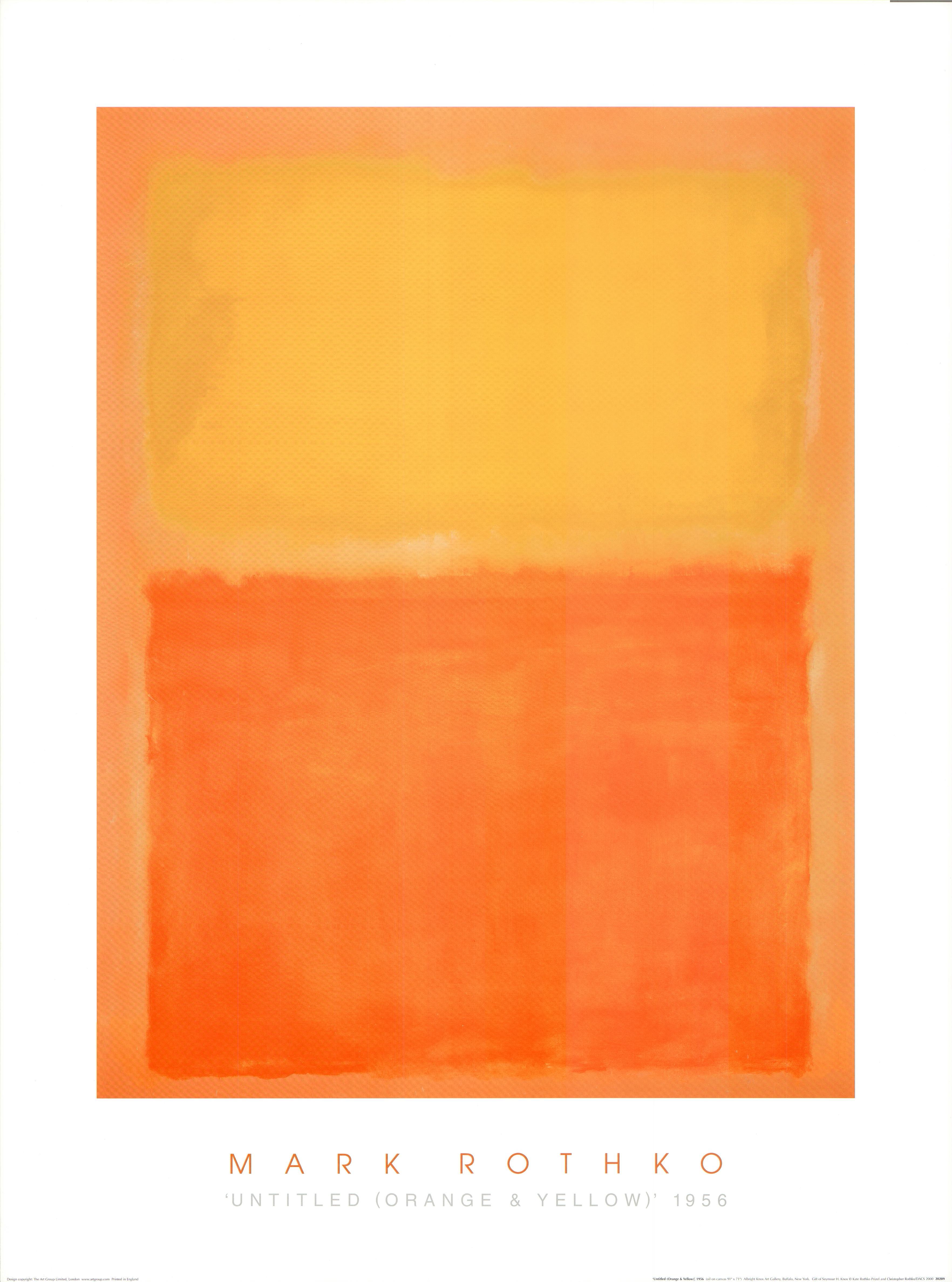 Orange and Yellow, 1956 by Mark Rothko - 24X32 Inches (Art Print ...