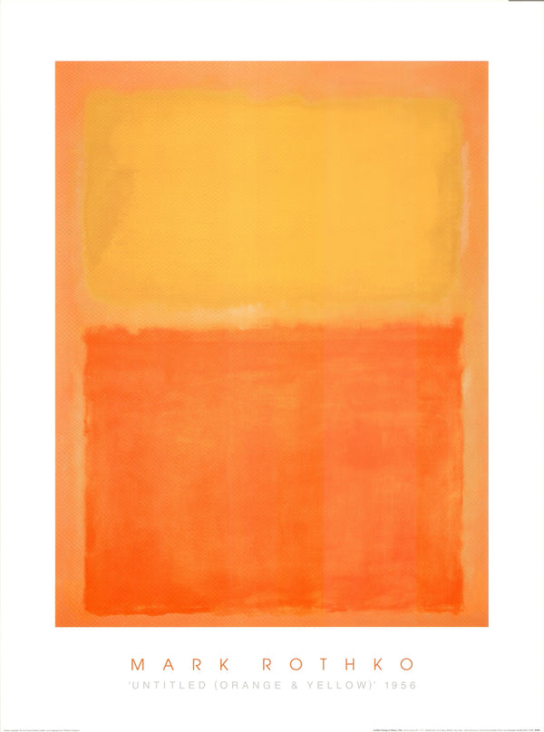 Untitled (Orange and Yellow), 1956 by Mark Rothko - 24 X 32 Inches (Art Print)