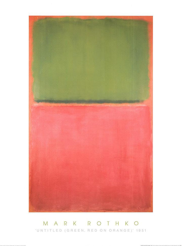 Green, Red on Orange, 1951 by Mark Rothko - 24 X 32 Inches (Art Print)
