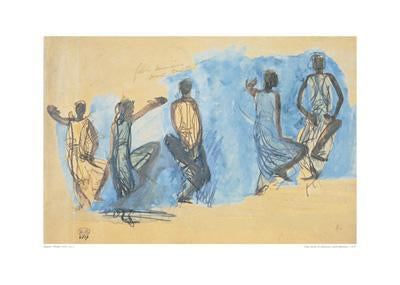 Five Studies of Cambodian Dancers, 1906 by Auguste Rodin - 20 X 28 Inches (Art Print)