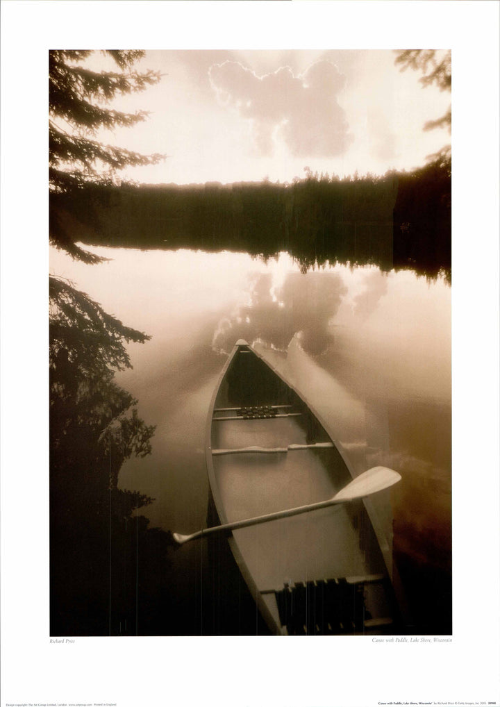 Canoe with Paddle, Lakeshore, Wisconsin by Richard Price - 20 X 28 Inches (Art Print)