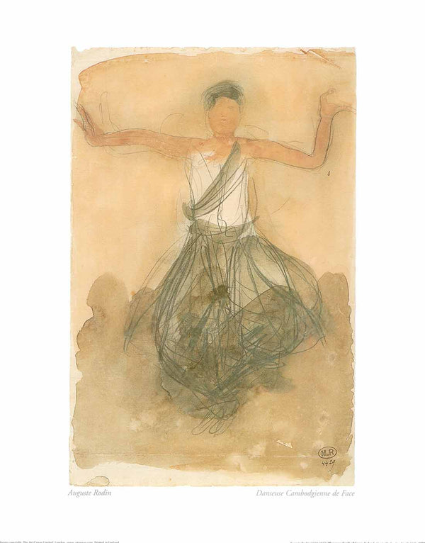 Danseuse Cambodgienne de Face by Auguste Rodin - 16 X 20 Inches (Offset Lithograph)