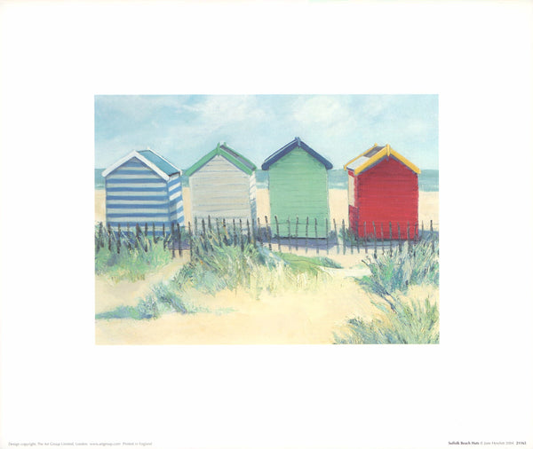 Suffolk Beach Huts, 2004 by Jane Hewlett - 10 X 12 Inches (Art Print)