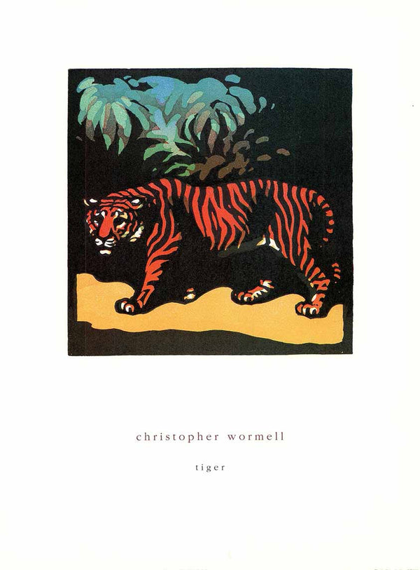 Tiger by Christopher Wormell - 12 X 16 Inches (Art Print)