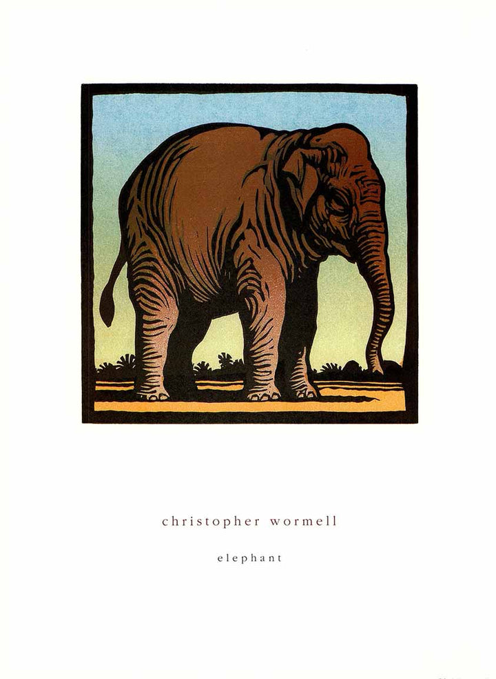 Elephant by Christopher Wormell - 12 X 16 Inches (Art Print)