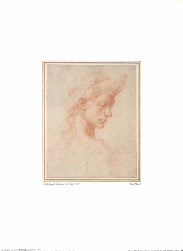 Ideal Head by Michelangelo Buonarroti - 12 X 16 Inches (Art Print)