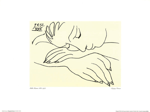 Sleeping Woman, 1952 by Pablo Picasso - 12 X 16 Inches (Art Print)