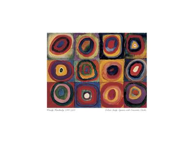Colour Study: Squares with Concentric Circles by Wassily Kandinsky - 12 X 16 Inches (Art Print)