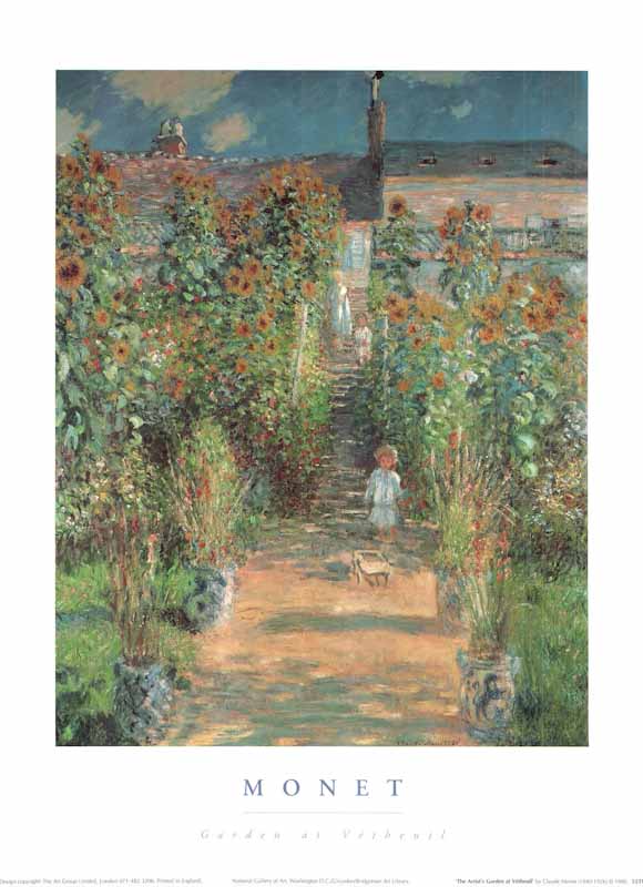 Garden at Vetheuil by Claude Monet - 12 X 16 Inches (Art Print)