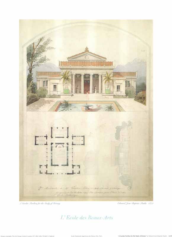 A Garden Pavilion for the Study of Botany by Edmund Jean Baptiste Paulin - 12 X 16 Inches (Art Print)