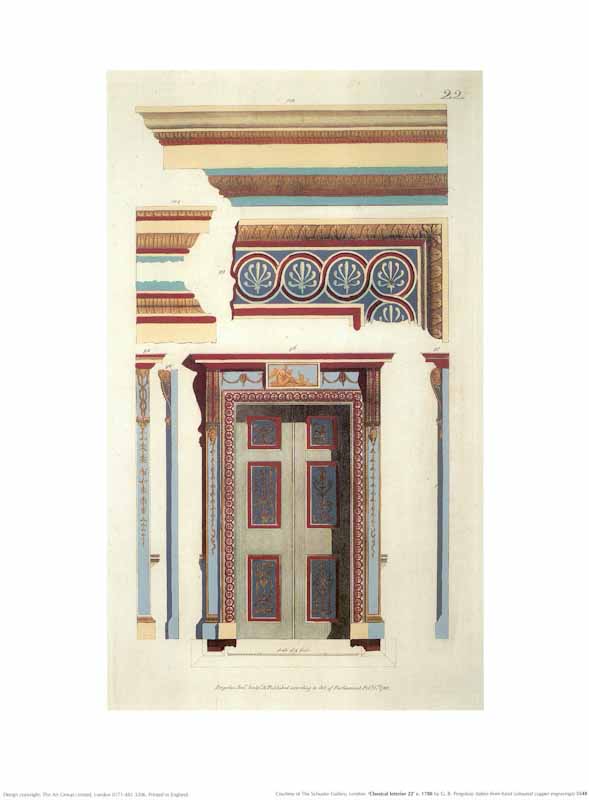 Classical Interior 1780, by Pergolese - 12 X 16 Inches (Art Print)