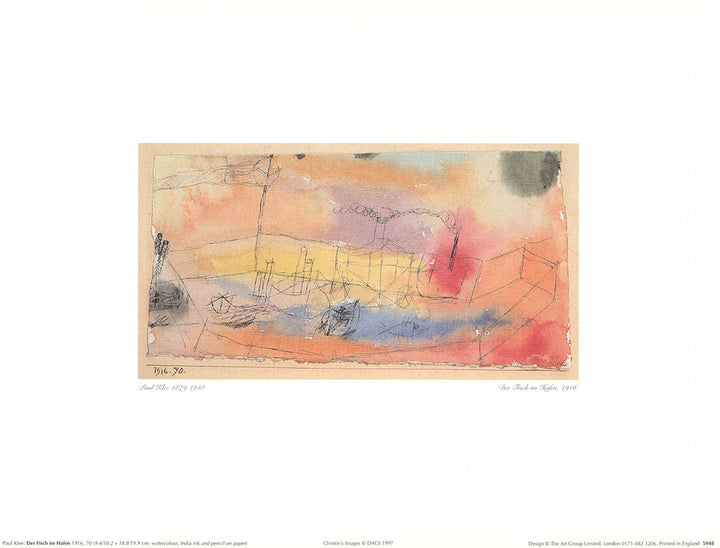 The Fish in the Harbor, 1916 by Paul Klee - 12 X 16 Inches (Art Print)