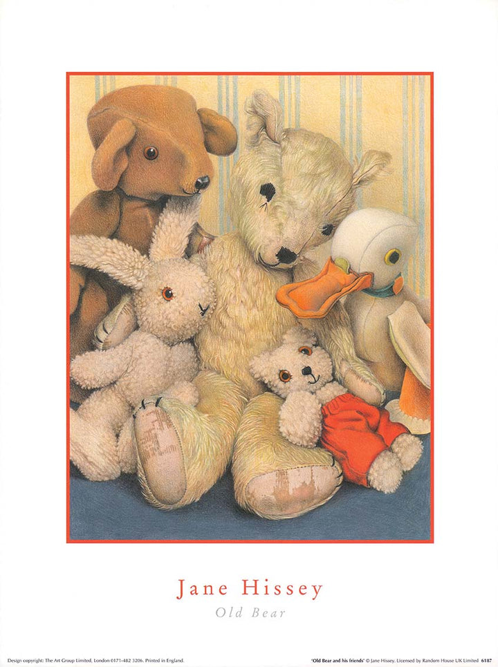 Old Bear and his friends by Jane Hissey - 12 X 16 Inches (Art Print)