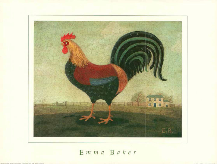 A Cockerel by Emma Baker - 12 X 16 Inches (Art Print)