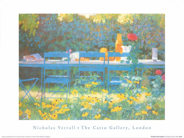 Evening in the Garden by Nicholas Verrall - 12 X 16 Inches (Art Print)