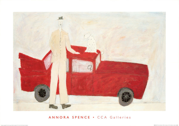 Red Car by Annora Spence - 20 X 28 Inches (Art Print)