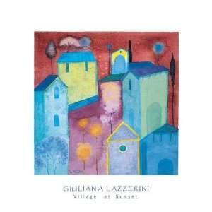 Village at Sunset by Giuliana Lazzerini - 16 X 16 Inches (Art Print)