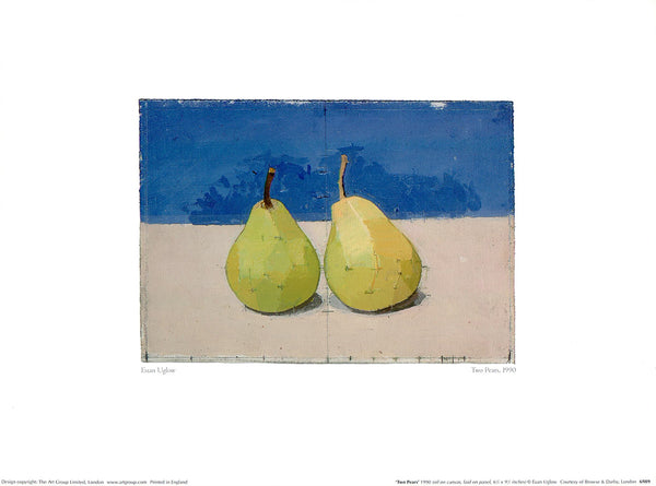 Two Pears, 1990 by Euan Uglow - 12 X 16 Inches (Art Print)