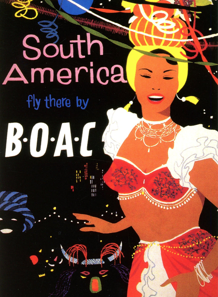South America via BOAC - 18 X 24 Inches (Vintage Art Print)
