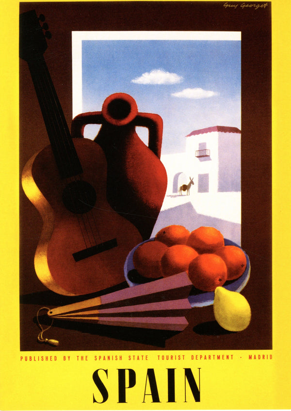 Spain Poster, 1950 by Guy George - 18 X 24 Inches (Vintage Art Print)