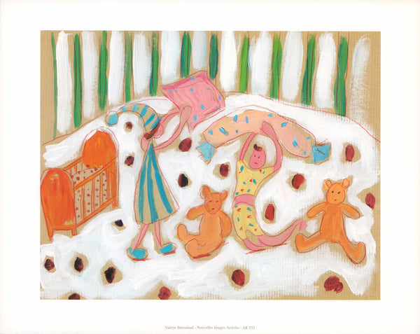 Pillow Fight, 1997 by Valérie Bétoulaud - 10 X 12 Inches (Art Print)