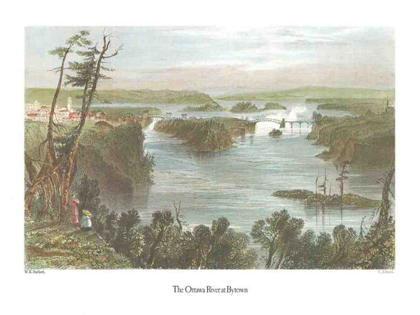 The Ottawa River at Bytown, 1840 by William Henry Bartlett - 13 X 17 Inches (Art Print)