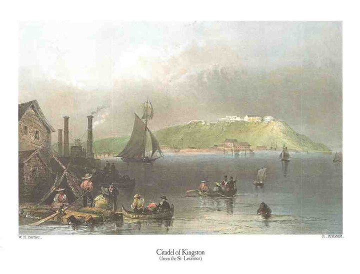 Citadel of Kingston (from the St-Lawrence), 1841 by William Henry Bartlett - 13 X 17 Inches (Art Print)