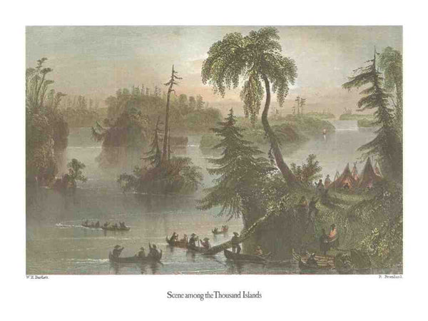 Scene Among the Thousand Islands, 1842 by William Henry Bartlett - 13 X 17 Inches (Art Print)