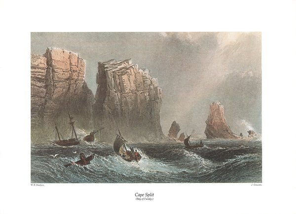 Cape Split (Bay of Fundy), 1842 by William Henry Bartlett - 13 X 18 Inches (Art Print)