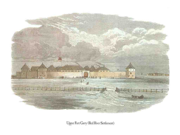 Upper Fort Garry (Red River Settlement) by William Henry Bartlett - 13 X 17 Inches (Art Print)
