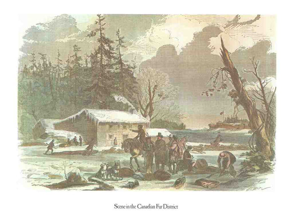 Scene in the Canadian Fur District by William Henry Bartlett - 13 X 17 Inches (Art Print)