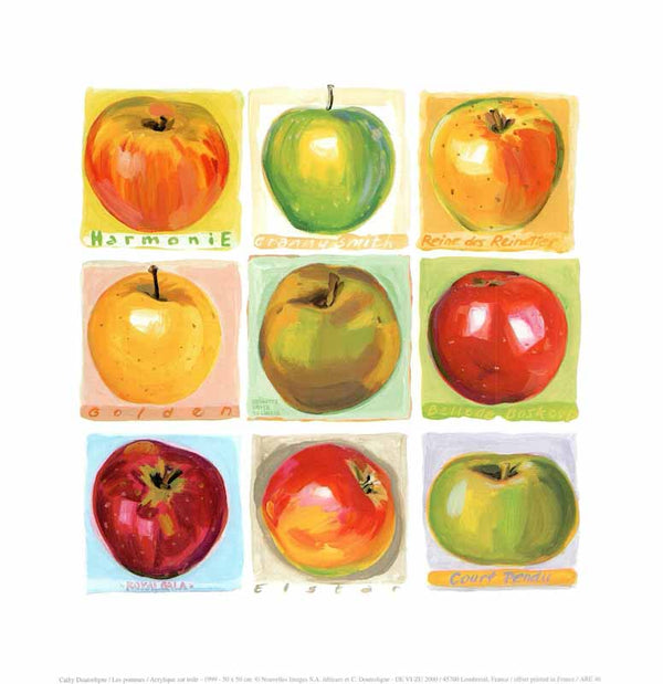 Les Pommes 1999, by Cathy Doutreligne - 12 X 12 Inches (Art Print)