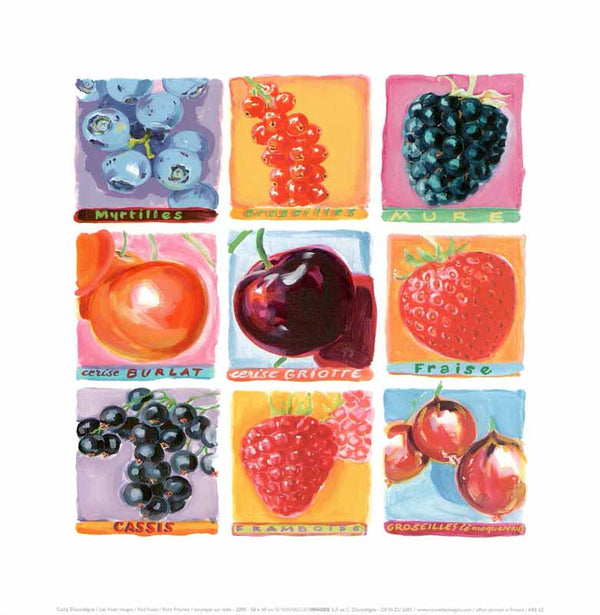 Red Fruits 2000, by Cathy Doutreligne - 12 X 12 Inches (Art Print)