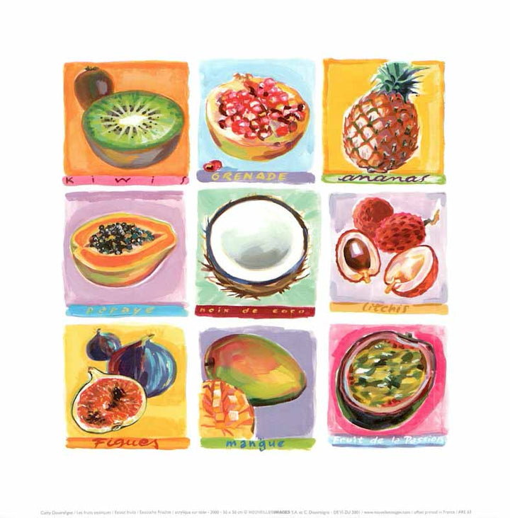 Exotic Fruits 2000, by Cathy Doutreligne - 12 X 12 Inches (Art Print)