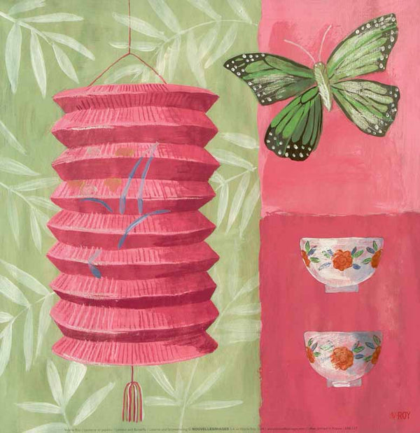 Lantern and Butterfly, 2004 by Valerie Roy - 12 X 12 Inches (Art Print)