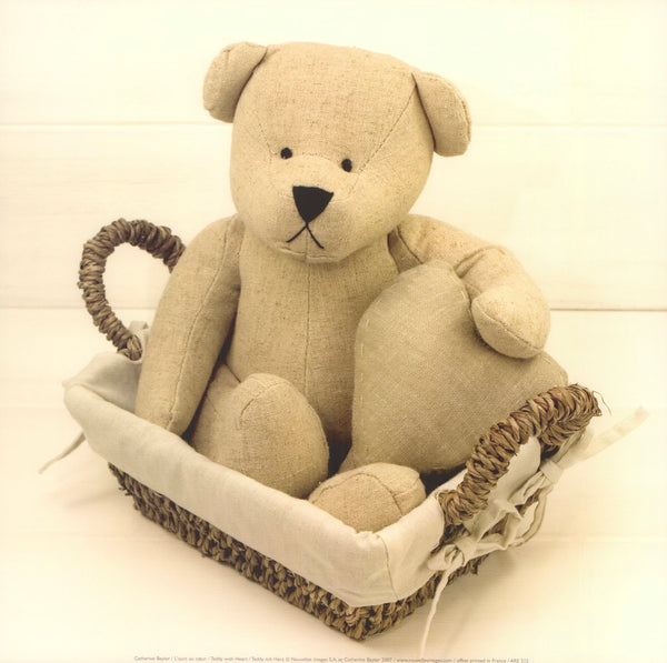 Teddy with Heart by Catherine Beyler - 12 X 12 Inches (Art Print)