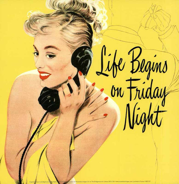 Life Begins on Friday Night by English School - 12 X 12 Inches (Art Print)