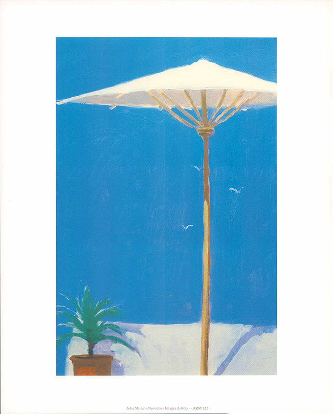 Mouettes et parasol by John Miller - 10 X 12 Inches (Art Print)