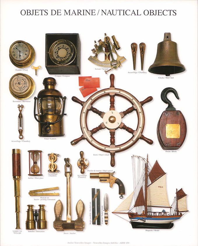 Nautical objects by Atelier Nouvelles Images - 10 X 12 Inches (Art Print)