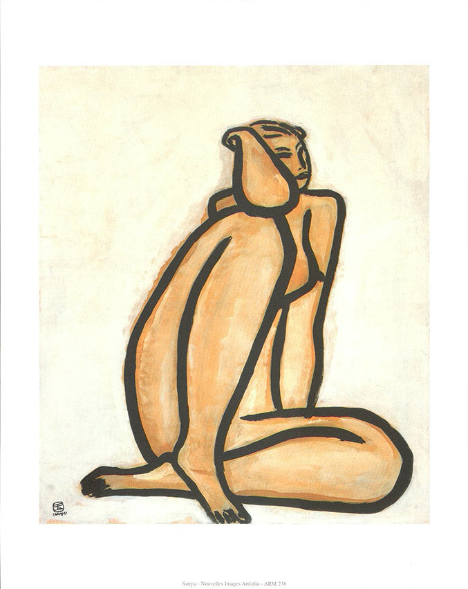 Seated Nude by Sanyu - 10 X 12 Inches (Art Print)