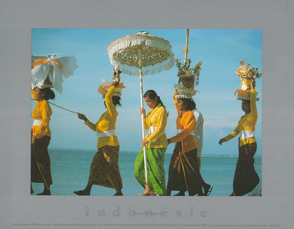 Offering to the Sea in Bali , Indonesia by François Guenét- 10 X 12 Inches (Art Print)
