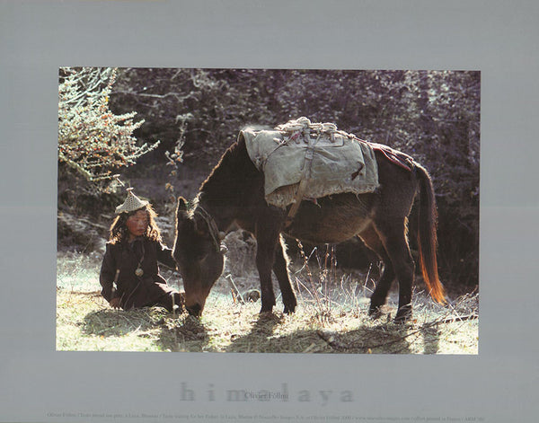 Tashi waiting for her Father , in Laya , Bhutan by Olivier Föllmi - 10 X 12 Inches (Art Print)