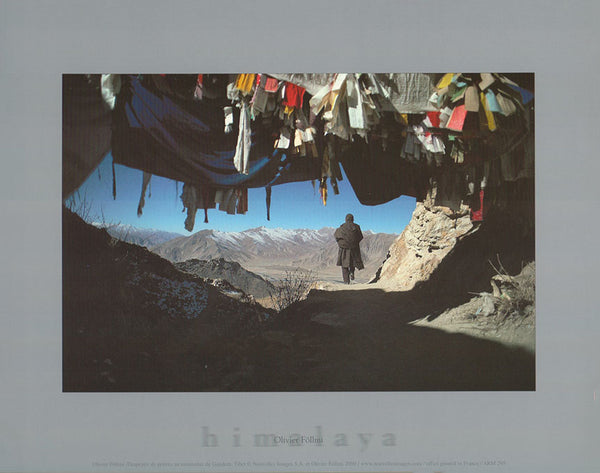 Drapeaux de prières au monastère de Gandem , Tibet by Olivier Föllmi - 10 X 12 Inches (Art Print)