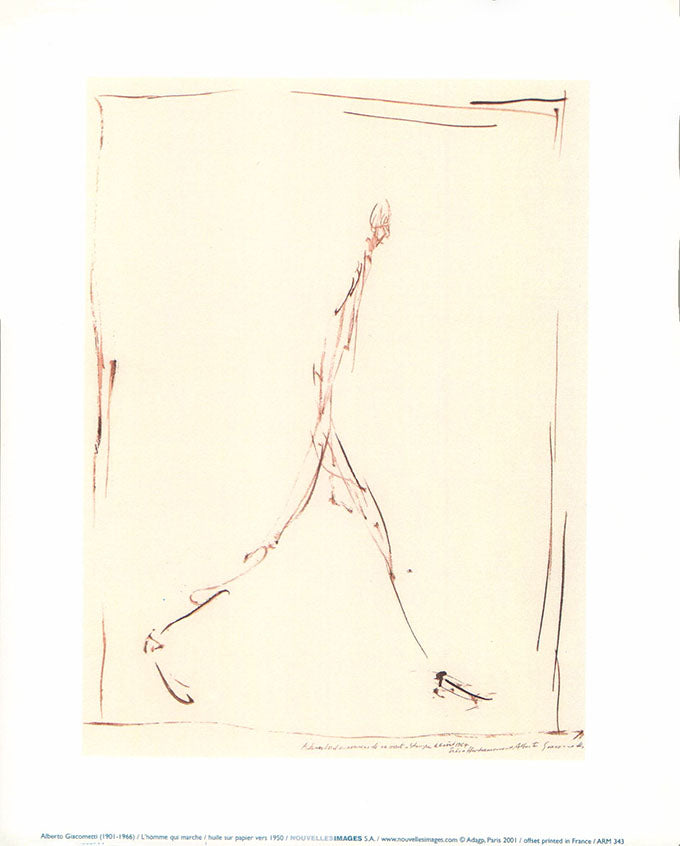 Man Walking, 1950 by Alberto Giacometti - 10 X 12 Inches (Art Print)