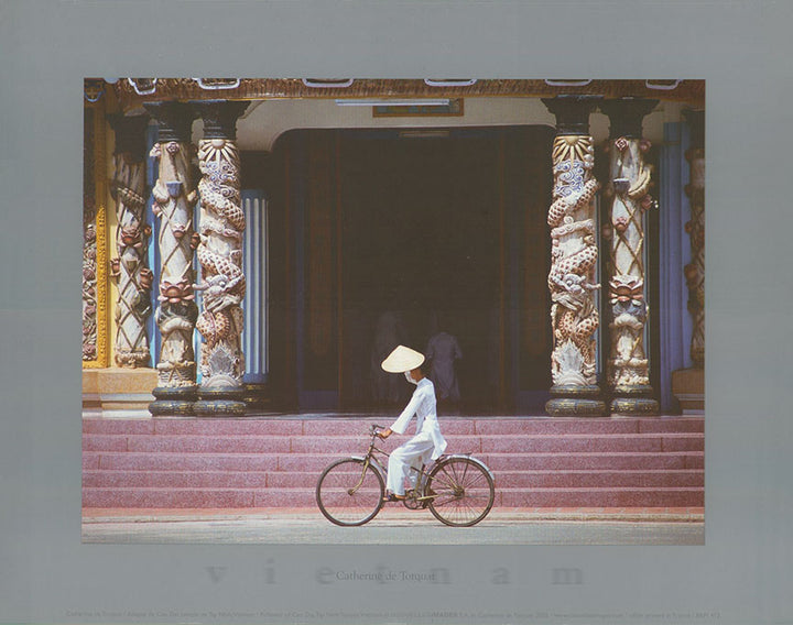 Follower of Cao Dai, Tay Ninh Temple , Vietnam by Catherine de Torquat - 10 X 12 Inches (Art Print)