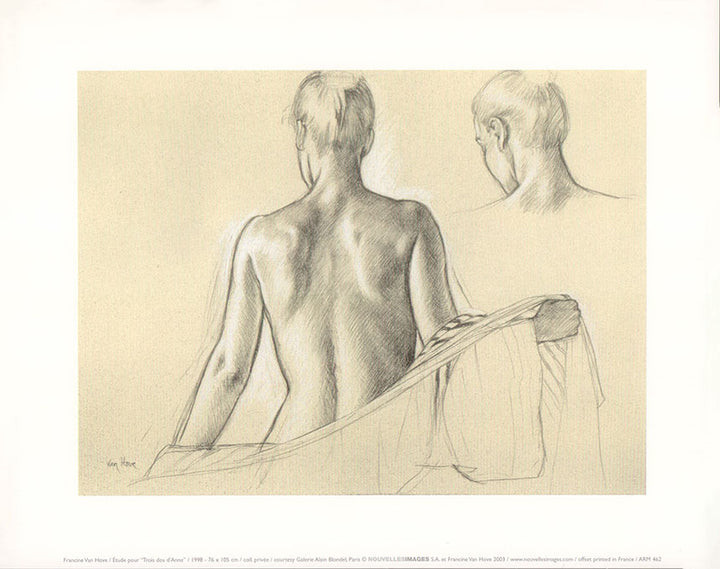 Study for "Anne's Back", 1998 by Francine Van Hove - 10 X 12" - Fine Art Poster.